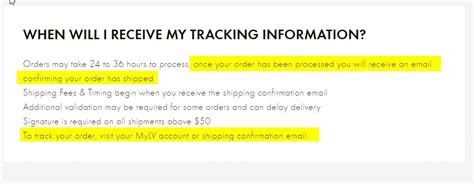 Louis Vuitton tracking order